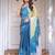 Elegant party wear satin georgette floral printed saree