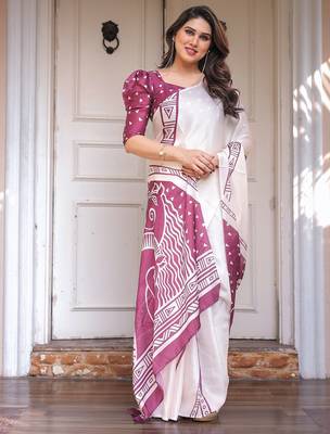 Stylish floral pattern satin georgette saree for women 4
