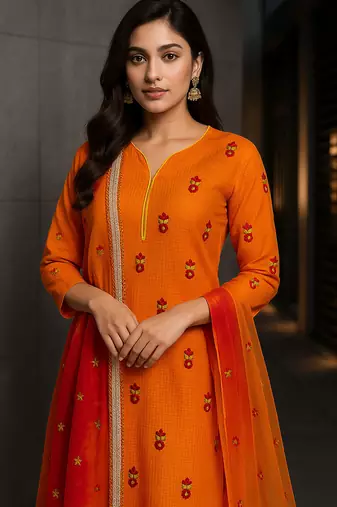 Gota embroidered kurta with dupatta