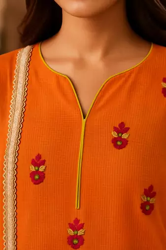 Gota embroidered kurta with dupatta