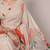 Off white weightless marble and floral printed georgette saree with unstitched blouse