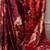 Maroon satin silk printed saree with a natural silk unstitched blouse