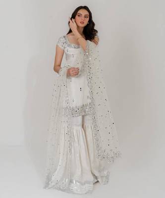 white sharara set 5