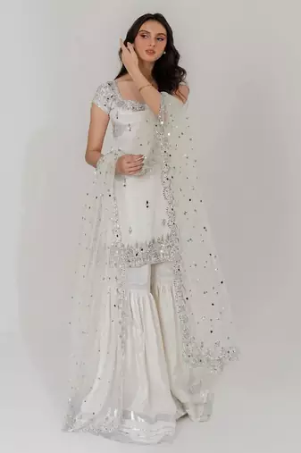 white sharara set