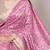 Pink tussar silk printed saree with unstitched blouse