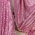 Pink tussar silk printed saree with unstitched blouse