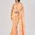 Orange satin silk elegant printed saree with unstitched blouse