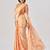 Orange satin silk elegant printed saree with unstitched blouse