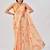Orange satin silk elegant printed saree with unstitched blouse