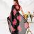 Black floral print with lace border work chiffon saree & unstitched blouse