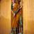 Mustard viscose chanderi kalamkari print with zari working saree & unstitched blouse