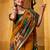 Mustard viscose chanderi kalamkari print with zari working saree & unstitched blouse