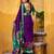 Purple viscose chanderi kalamkari print with zari working saree & unstitched blouse
