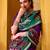 Purple viscose chanderi kalamkari print with zari working saree & unstitched blouse