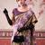 Lavender tussa silk printed with viscose border saree & unstitched blouse