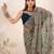 Mehendi lurex brasso floral printed saree with unstitched blouse
