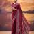 Pink crepe printed saree with unstitched blouse