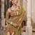 Brown spectacular georgette printed with pearl lace saree with unstitched blouse