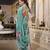 Green spectacular georgette printed with pearl lace saree with unstitched blouse