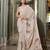 Off white spectacular georgette printed with pearl lace saree with unstitched blouse