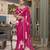 Pink spectacular georgette printed with pearl lace saree with unstitched blouse
