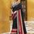 Black printed with zari weaving work poly cotton saree & unstitched blouse
