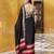 Black printed with zari weaving work poly cotton saree & unstitched blouse