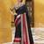 Black printed with zari weaving work poly cotton saree & unstitched blouse