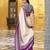 Off white printed with zari weaving work poly cotton saree & unstitched blouse