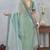 Sea Green zarkan embroidered work soft silk saree for women