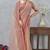 Peach zarkan embroidered work soft silk saree for women