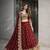 Maroon COLOR FENDY SATIN HEAVY EMBROIDERY WORK WEDDING WEAR STITCHED LEHENGA CHOLI