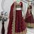 Maroon COLOR FENDY SATIN HEAVY EMBROIDERY WORK WEDDING WEAR STITCHED LEHENGA CHOLI