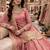 Pink COLOR FENDY SATIN HEAVY EMBROIDERY WORK WEDDING WEAR STITCHED LEHENGA CHOLI