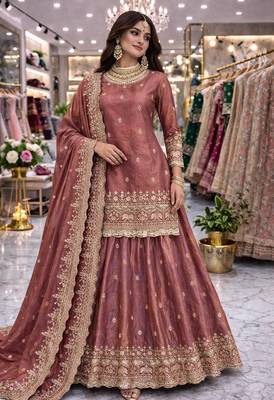 Onion COLOR FENDY SATIN HEAVY EMBROIDERY WORK WEDDING WEAR STITCHED LEHENGA CHOLI 2
