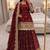 Maroon COLOR FENDY SATIN HEAVY EMBROIDERY WORK WEDDING WEAR STITCHED LEHENGA CHOLI