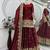 Maroon COLOR FENDY SATIN HEAVY EMBROIDERY WORK WEDDING WEAR STITCHED LEHENGA CHOLI