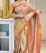 Soft tussar silk sarees with beautiful digital print with attractive design saree