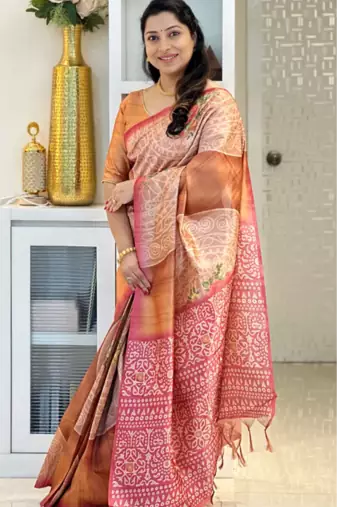 Soft tussar silk sarees with beautiful digital print with attractive design saree