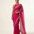 Pink embroidered silk saree set