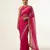 Pink embroidered silk saree set