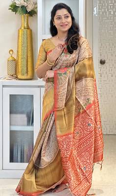 Soft tussar silk sarees with beautiful digital print with attractive design saree 2