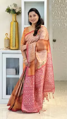 Soft tussar silk sarees with beautiful digital print with attractive design saree 4