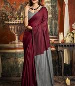 Elegant mal cotton saree with contrast pallu & fancy tassels