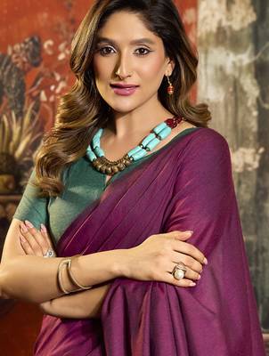 Elegant mal cotton saree with contrast pallu & fancy tassels 2