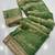 Green Color Sequence  Embroidery Work Satin Saree