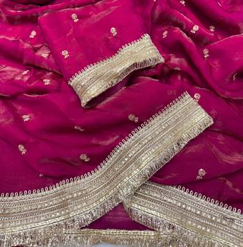 Plum Color Sequence  Embroidery Work Satin Saree 1
