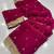 Plum Color Sequence  Embroidery Work Satin Saree