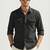 black denim casual shirt for men with dual flap pockets