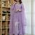 Lavender embroidered chanderi silk kurta set with dupatta & pant